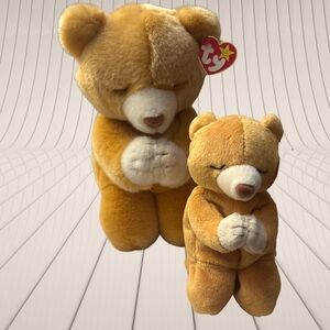 Ty Hope Beanie Baby Buddy Set of 2 Praying Bears 1998 (Error, Space After You)